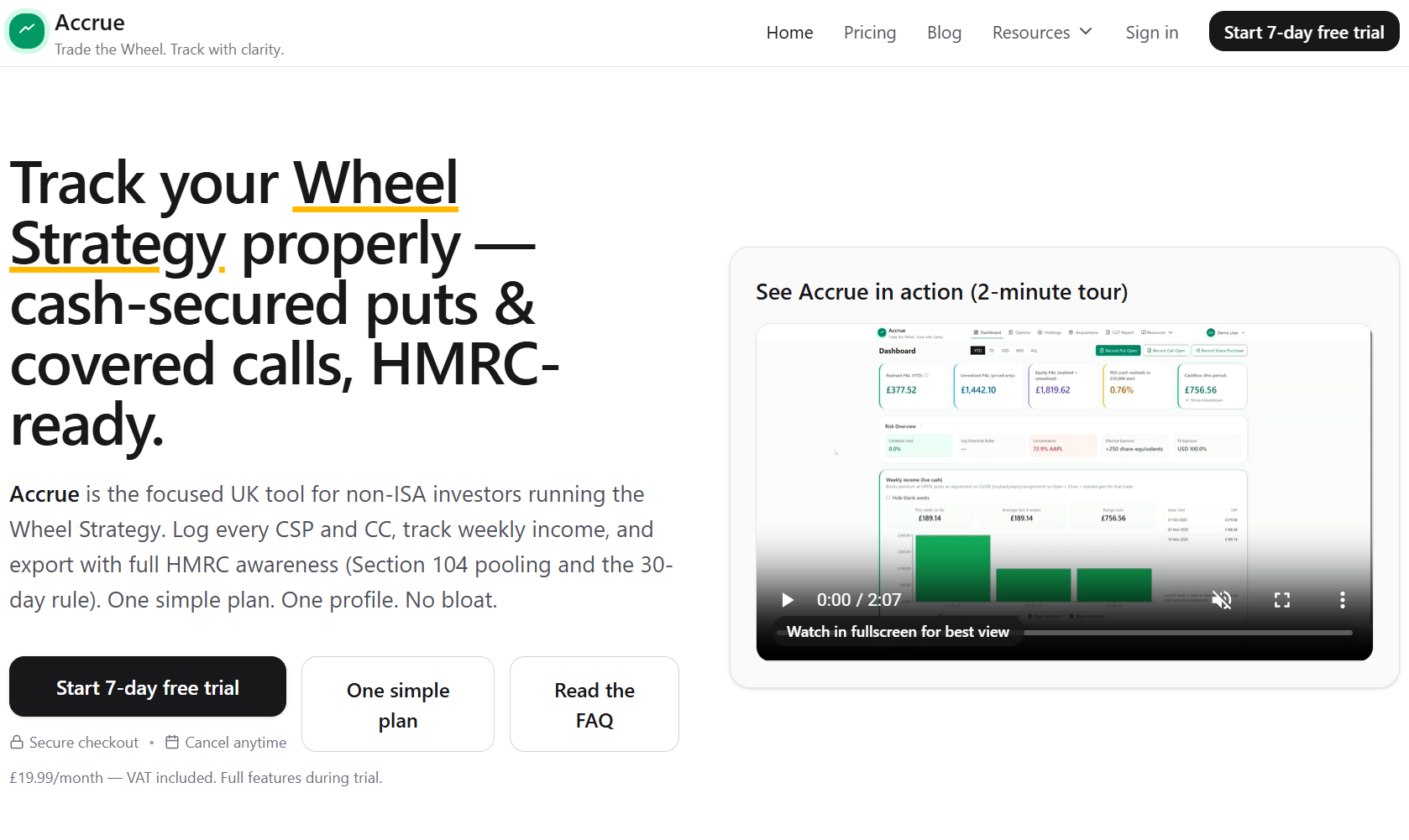 Accrue product UI